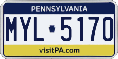 PA license plate MYL5170