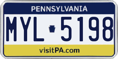 PA license plate MYL5198
