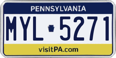 PA license plate MYL5271