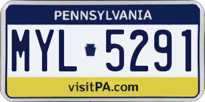 PA license plate MYL5291