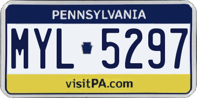 PA license plate MYL5297