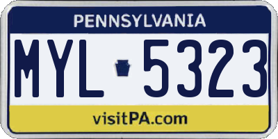 PA license plate MYL5323