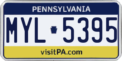 PA license plate MYL5395