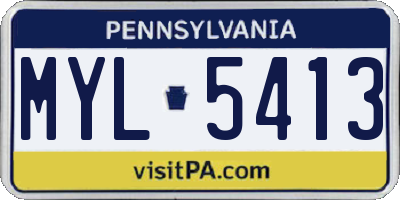 PA license plate MYL5413
