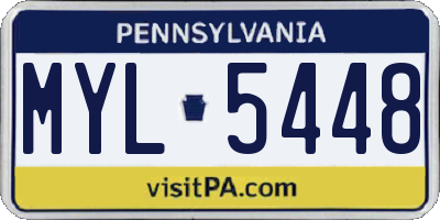 PA license plate MYL5448