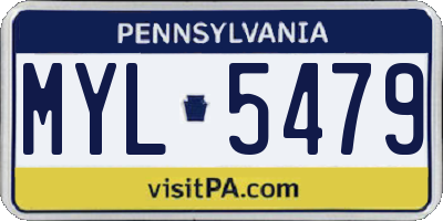 PA license plate MYL5479
