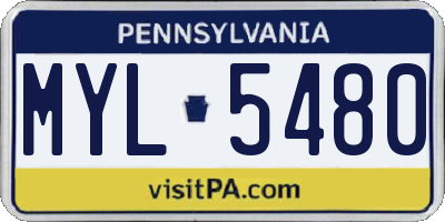 PA license plate MYL5480