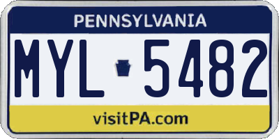 PA license plate MYL5482