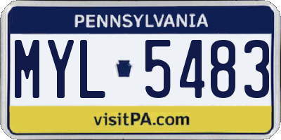 PA license plate MYL5483