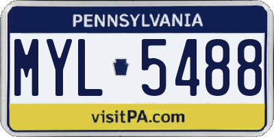 PA license plate MYL5488