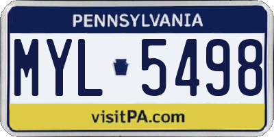 PA license plate MYL5498