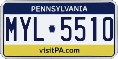 PA license plate MYL5510
