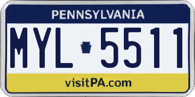 PA license plate MYL5511