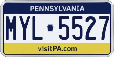 PA license plate MYL5527