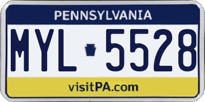 PA license plate MYL5528