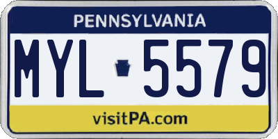 PA license plate MYL5579