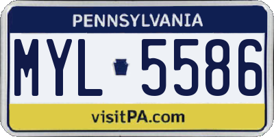 PA license plate MYL5586