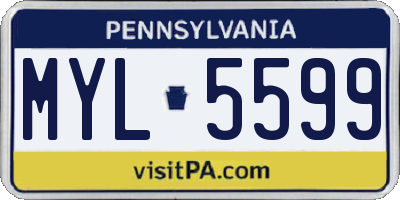 PA license plate MYL5599