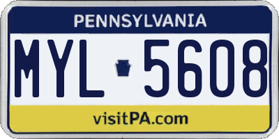 PA license plate MYL5608