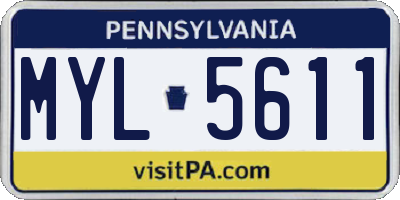 PA license plate MYL5611