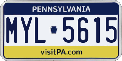 PA license plate MYL5615