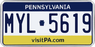 PA license plate MYL5619