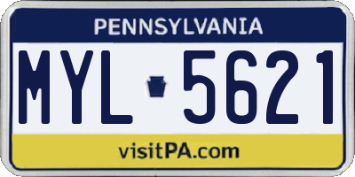PA license plate MYL5621