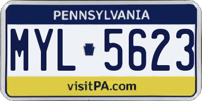 PA license plate MYL5623