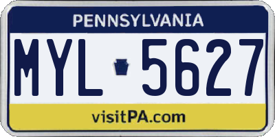 PA license plate MYL5627