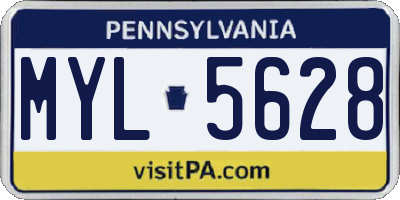 PA license plate MYL5628