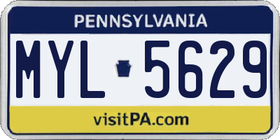 PA license plate MYL5629