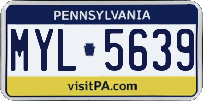 PA license plate MYL5639
