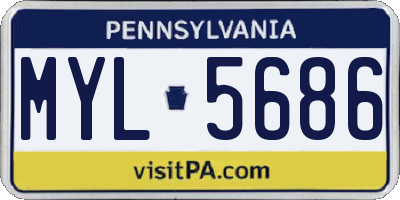 PA license plate MYL5686