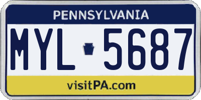 PA license plate MYL5687