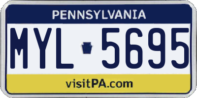 PA license plate MYL5695