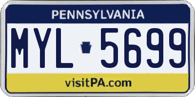 PA license plate MYL5699