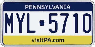 PA license plate MYL5710