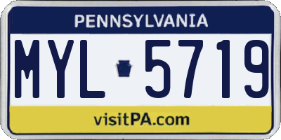 PA license plate MYL5719