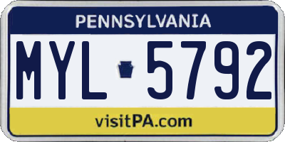 PA license plate MYL5792