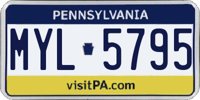 PA license plate MYL5795