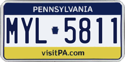 PA license plate MYL5811