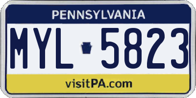 PA license plate MYL5823
