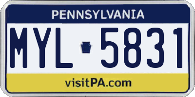 PA license plate MYL5831