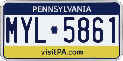 PA license plate MYL5861