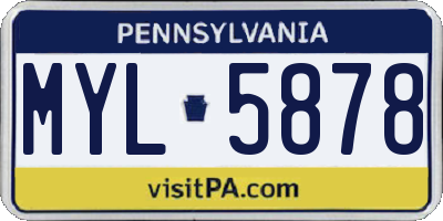 PA license plate MYL5878