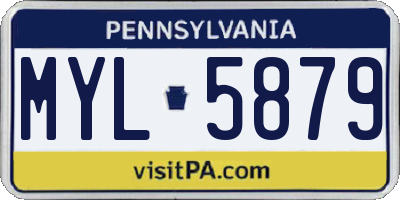 PA license plate MYL5879