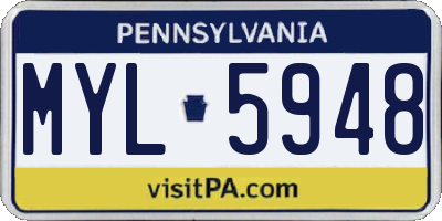 PA license plate MYL5948