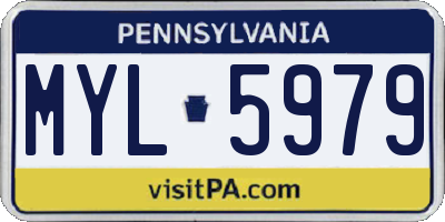 PA license plate MYL5979