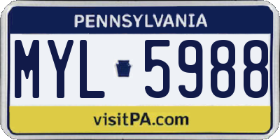 PA license plate MYL5988