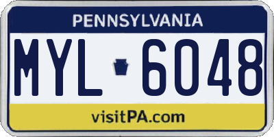 PA license plate MYL6048